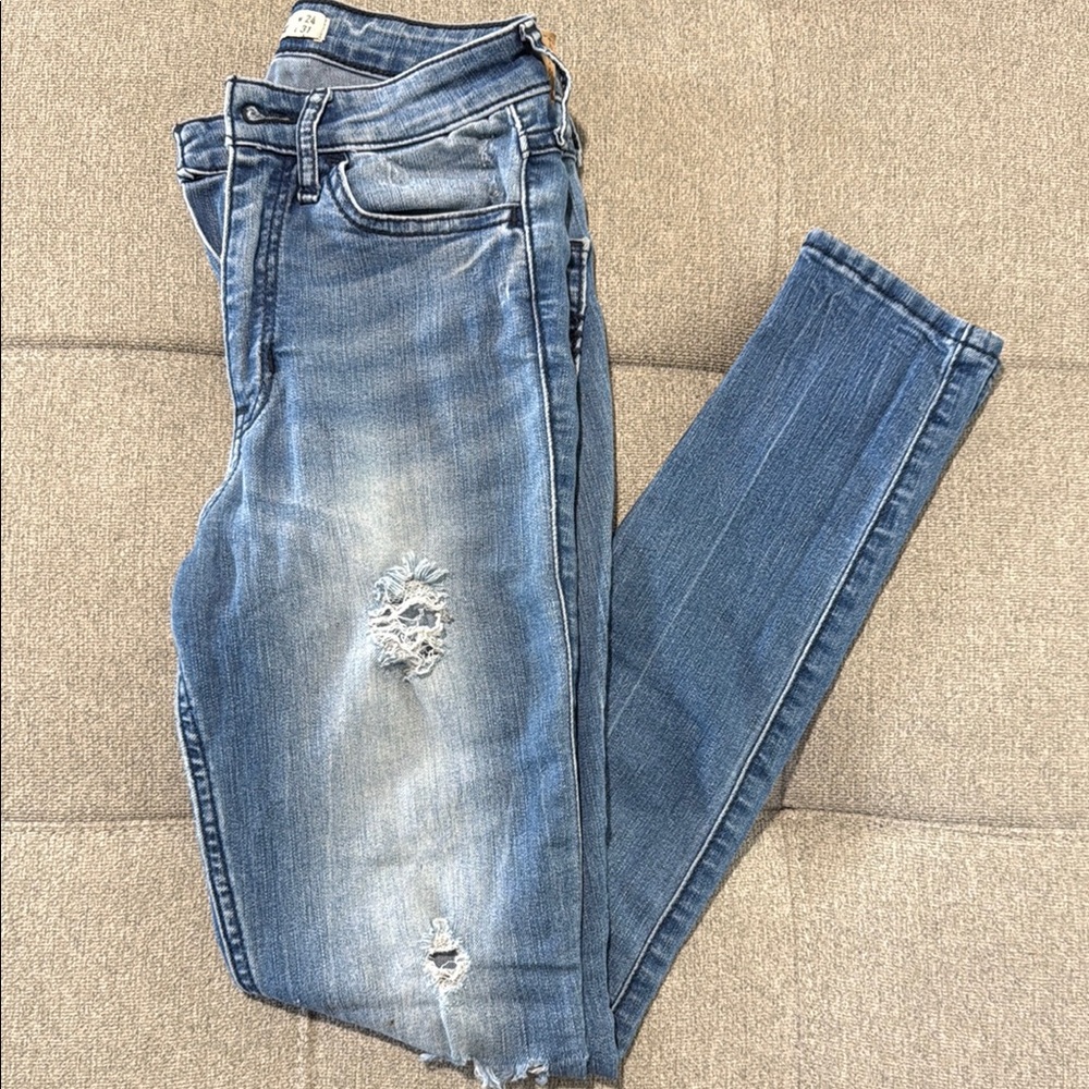 Classic Blue Distressed Women's Jeans